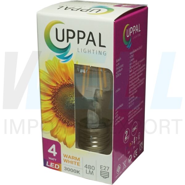 A-14-1 (Copy) หลอดไฟ LED E27 4W แสงวอร์มไวท์ UPPAL (A-14)
