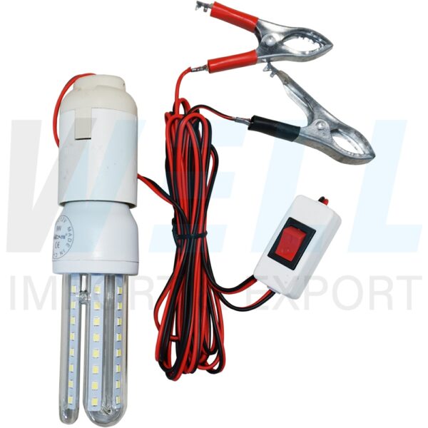 หลอด คีบแบต DC 12V 9W แสงเดย์ไลท์ (B-21)