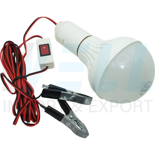 B-45-4 (Copy) หลอด BULB LED คีบแบต DC 12V 9W (B-45)