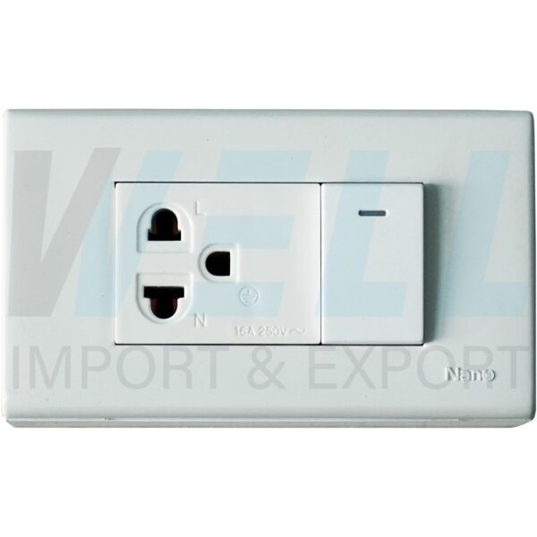 G-06-2 (Copy) บล็อกลอย ขนาด 2x4 นิ้ว พร้อม ปลั๊กกราวด์ 1 ตัว สวิตซ์ 1 ตัว (G-06)