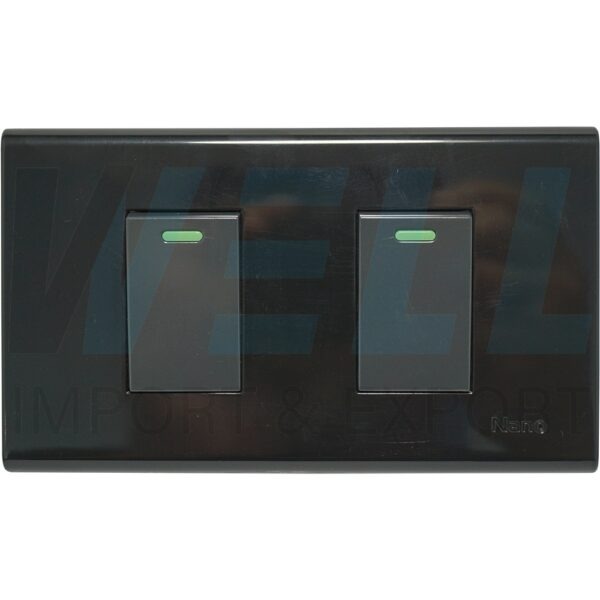 G-17-2 (Copy) บล็อกลอย ขนาด 2x4 นิ้ว พร้อม สวิตซ์ 2 ตัว สีดำ (G-17)