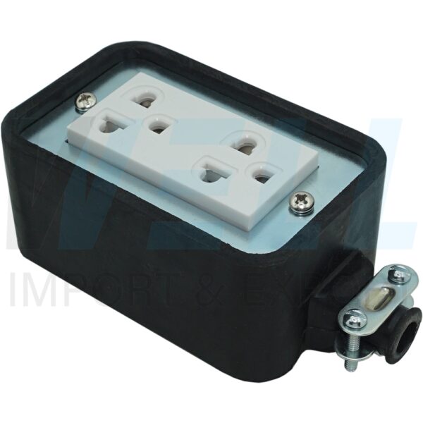 บล็อกยาง ขนาด 2x4 นิ้ว พร้อม ปลั๊กกราวด์คู่ (G-25)