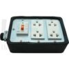G-27-3 (Copy) บล็อกยาง ขนาด 4x6 นิ้ว พร้อม เซฟตี้เบรกเกอร์ 1 ตัว ปลั๊กกราวด์คู่ 2 ตัว (G-27) (ปลั๊กคละรุ่น เสียบสายและขันน็อต)