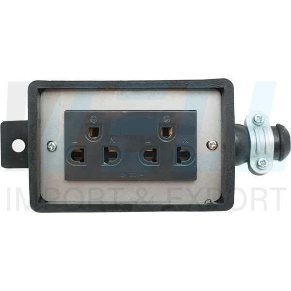 G-43-2 (Copy) บล็อกยาง ขนาด 2x4 นิ้ว พร้อม ปลั๊กกราวด์คู่ สีดำ 1 ตัว (G-43)