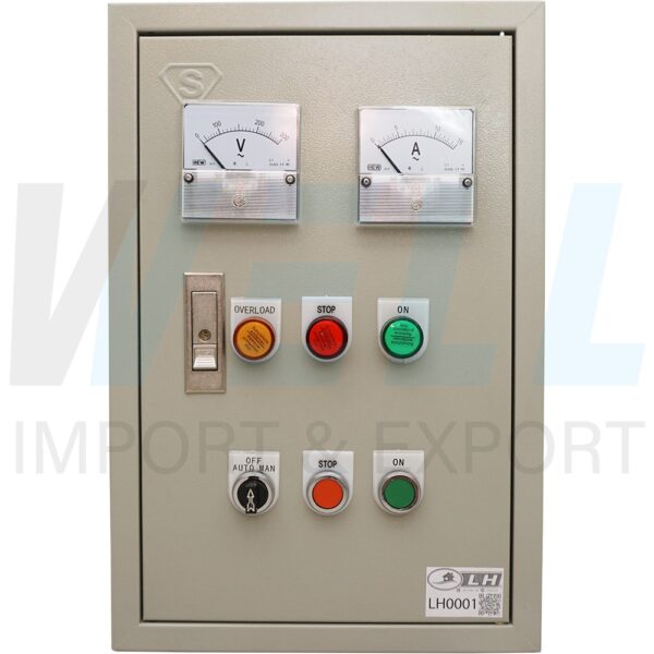 LH0001 ตู้ควบคุมมอเตอร์ 220V 3Hp ใช้งานรวมกับลูกลอยไฟฟ้า รุ่นเข็ม V, A
