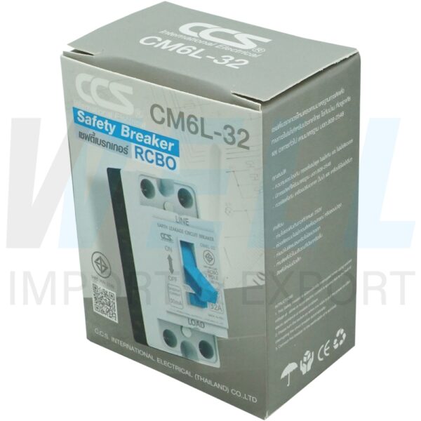M-06-1 (Copy) เซฟตี้ เบรกเกอร์ กันดูด 32A RCBO CCS (M-06)