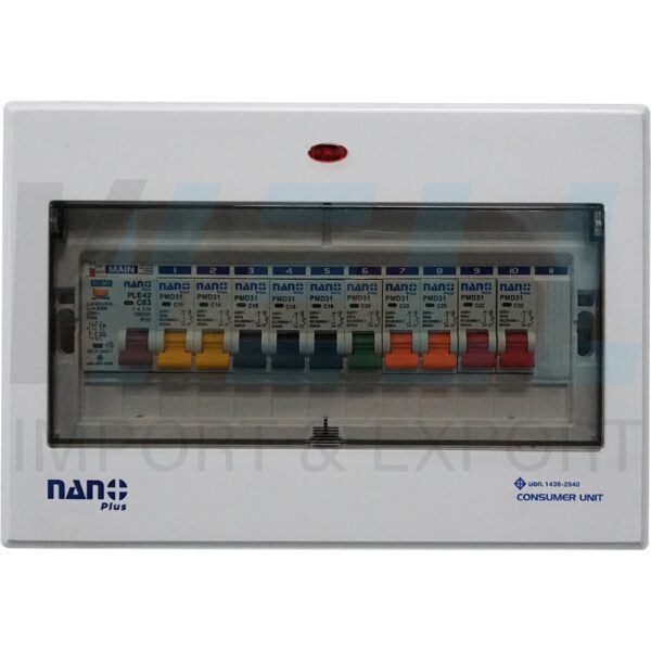 ตู้คอนซูมเมอร์ 10 ช่อง + MAIN RCBO (กันดูด) (M-08)