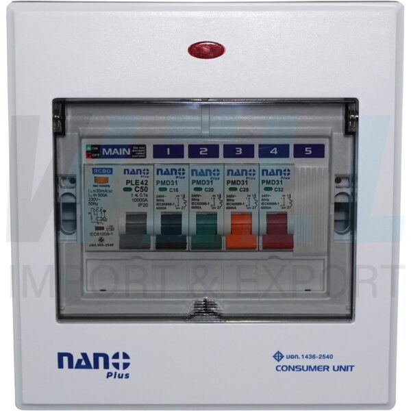 ตู้คอนซูมเมอร์ 4 ช่อง + MAIN RCBO (กันดูด) (M-08)