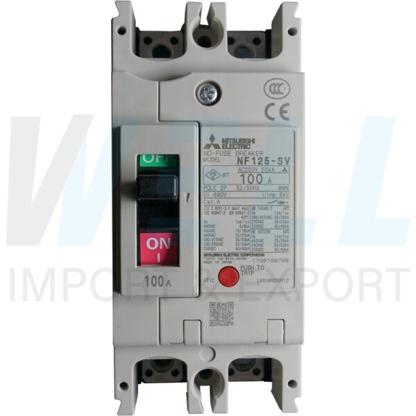 (Mitsubishi)-NF125-SV-2P-100A-3 (Copy) เบรกเกอร์ NF125 SV 2P 100A Mitsubishi