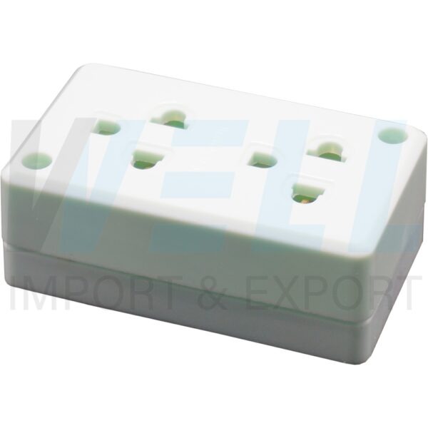 S-03-2 (Copy) ปลั๊ก 2 ช่อง Nationine เสียบ 3 ขา กลม - แบน คละสี (S-03)