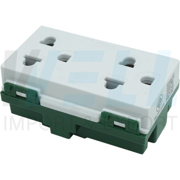 S-11-2 (Copy) เต้ารับ กราวด์คู่ ปลั๊ก กราวด์คู่ รุ่นใหม่ แบบสปริงล็อค (S-11)