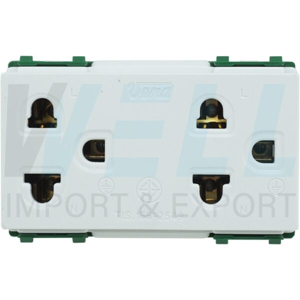 S-11-3 (Copy) เต้ารับ กราวด์คู่ ปลั๊ก กราวด์คู่ รุ่นใหม่ แบบสปริงล็อค (S-11)
