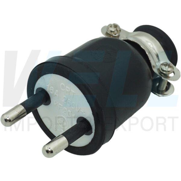 S-26-2 (Copy) ปลั๊ก ยาง พาวเวอร์ ตัวผู้ 2 ขา กลม (S-26)