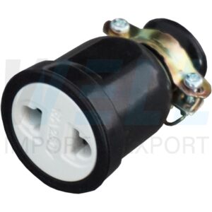 S-26-6 (Copy) ปลั๊ก ยาง พาวเวอร์ ตัวเมีย 2 ขา กลม แบน (S-26)