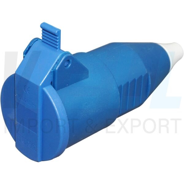 S-47-1 (Copy) ปลั๊ก เยอรมัน พาวเวอร์ ตัวเมีย เสียบขากลม สีน้ำเงิน (ST-720) (S-47)