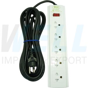 V-11-1 (Copy) รางปลั๊ก 5 ช่อง 3 เมตร พร้อม ม่านนิรภัย (V-11)