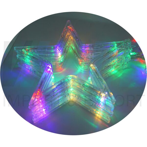 ไฟกระพริบ รูปดาว RGB ใหญ่ 6 + เล็ก 6 (ไฟประดับ ไฟตกแต่ง ไฟคริสต์มาส) (X-06)
