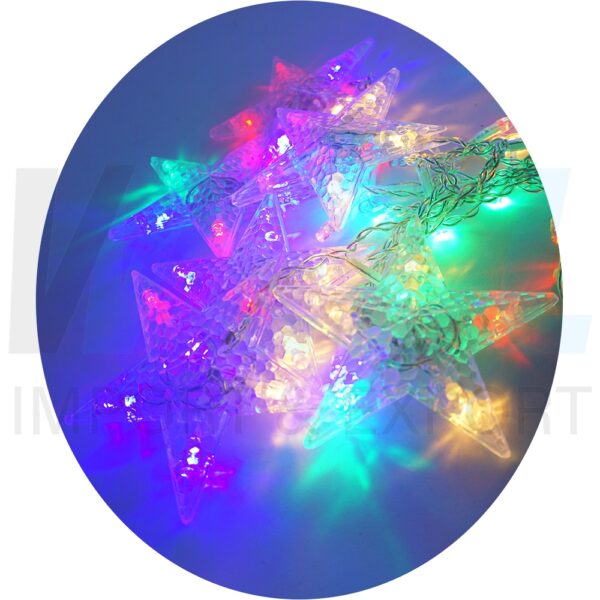ไฟกระพริบ รูปดาว RGB ใหญ่ 6 + เล็ก 6 (ไฟประดับ ไฟตกแต่ง ไฟคริสต์มาส) (X-06)