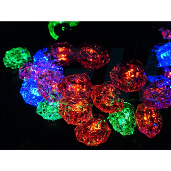 X-08 (Copy) ไฟกระพริบ รูปพลอย 40 หัว สี RGB (ไฟประดับ ไฟตกแต่ง ไฟคริสต์มาส) (X-08)