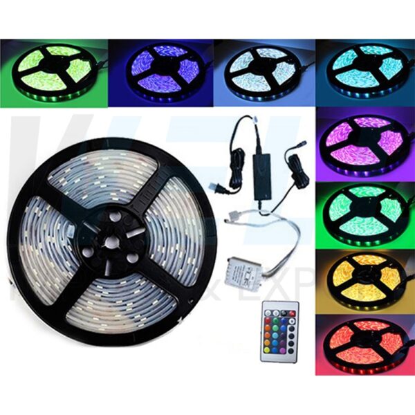 X-25 (Copy) ไฟริบบิ้น LED กันน้ำ สลับสี RGB พร้อมอุปกรณ์ (ไฟประดับ ไฟตกแต่ง) (X-25)