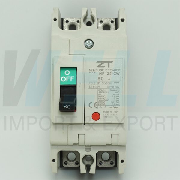 (ZT)-NF125-CW-2P-125A-3 (Copy) เมน เบรกเกอร์ NF-125-CW 2P 80A ZT Electric