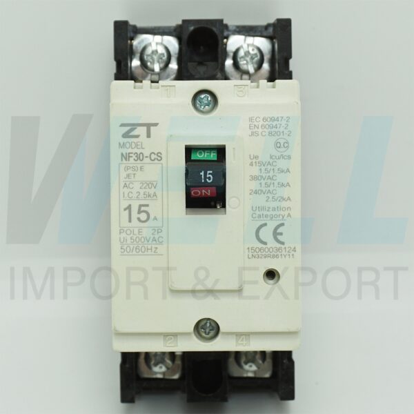 (ZT)-NF30-CS-2P-15A-3 (Copy) เมน เบรกเกอร์ NF-30-CS 2P 15A ZT Electric