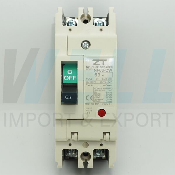 (ZT)-NF63-CW-2P-63A-3 (Copy) เมน เบรกเกอร์ NF-63-CW 2P 63A ZT Electric