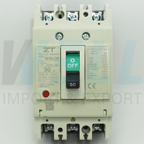 (ZT)-NF63-CW-3P-50A-3 (Copy) เมน เบรกเกอร์ NF-63-CW 3P 50A ZT Electric